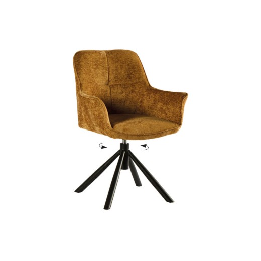 Fauteuil pivotant tissu - Ewing ocre