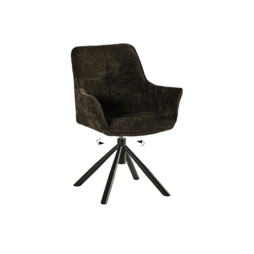 Fauteuil pivotant tissu - Ewing noir