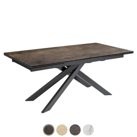 Table rectangle extensible céramique iron - Lys