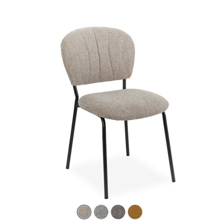 Chaise moderne tissu beige - Aude