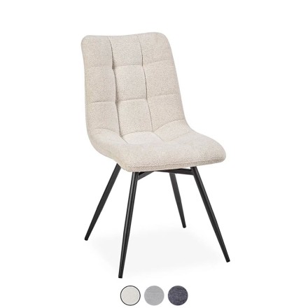 Chaise moderne tissu blanc - Angelo