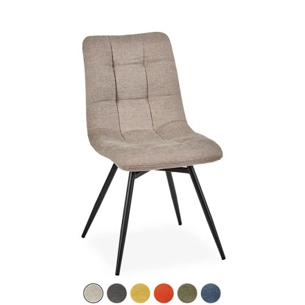 Chaise moderne tissu beige - Angela