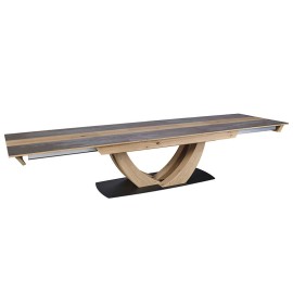 Table rectangle 220 extensible - Minérale brun 2