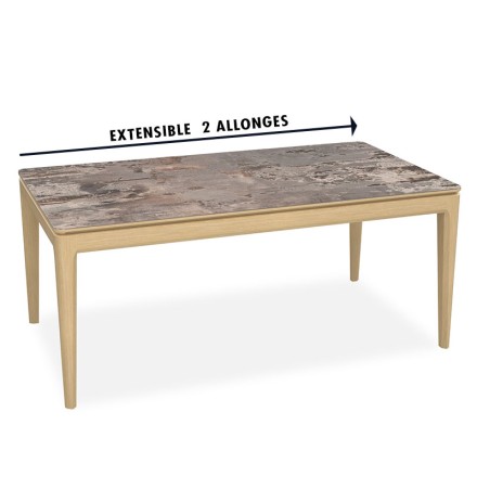 Table rectangle 180 extensible - Riviera bun détails