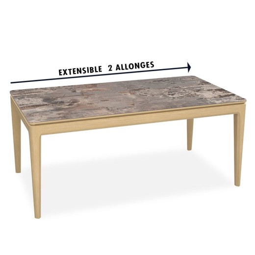 Table rectangle 180 extensible - Riviera bun détails