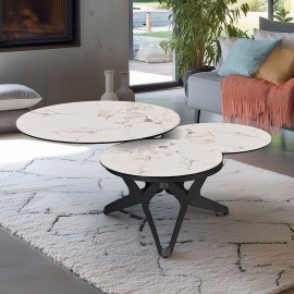 Table basse céramique blanche extensible - SYDNEY 2