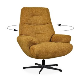 Fauteuil pivotant en tissu - Tiago JAUNE 2
