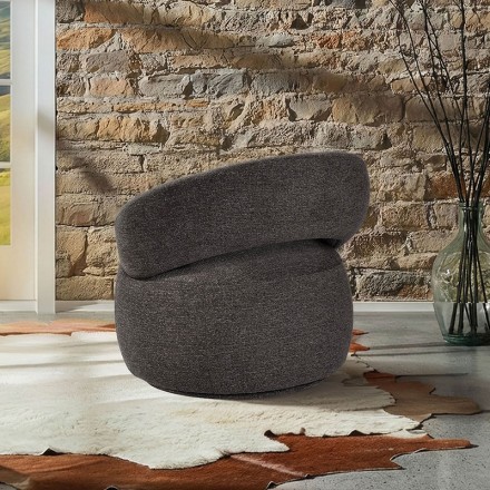 Fauteuil pivotant en tissu - Lucas anthracite