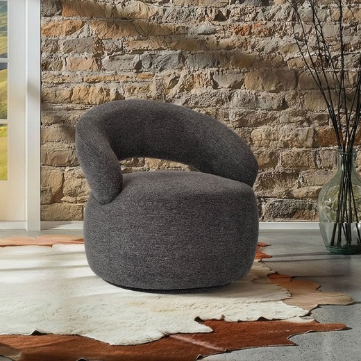 Fauteuil pivotant en tissu - Lucas anthracite