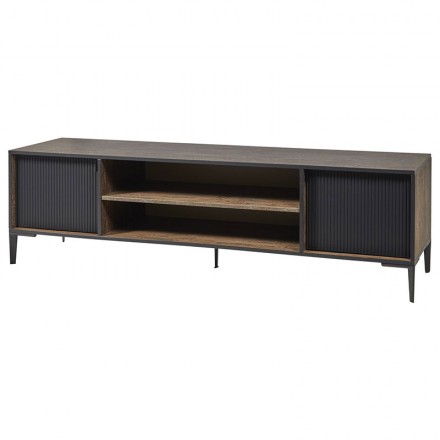 Meuble TV 180cm en mélaminé fonçé PERUGIA