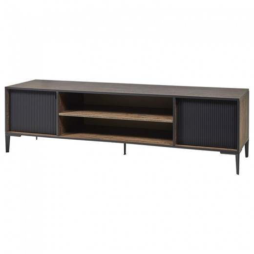 Meuble TV 180cm en mélaminé fonçé PERUGIA
