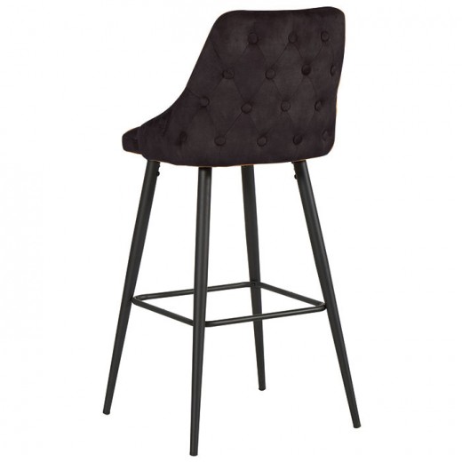 Lot de 2 chaises bar métal tissu anthracite Lou
