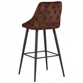 Chaise bar métal tissu havane Lou 2