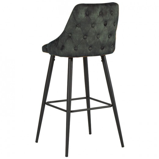 Chaise bar métal tissu kaki Lou