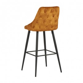 Chaise bar métal tissu ocre Lou 2