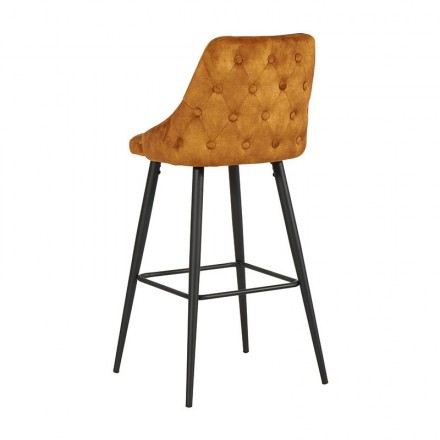 Lot de 2 chaises bar métal tissu ocre Lou
