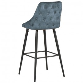 Chaise bar métal tissu pétrole Lou 2