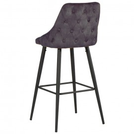 Chaise bar métal tissu argent Lou 2