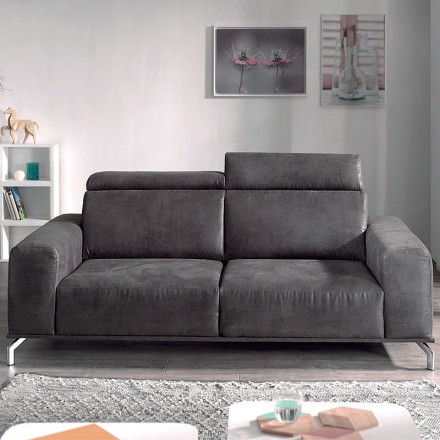 Canapé 3 places Utaka tissu vintage gris