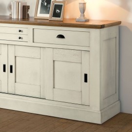 Buffet romance 4 portes 3 tiroirs teinte vanille 2