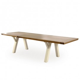 Table tréteaux romance teinte vanille 2