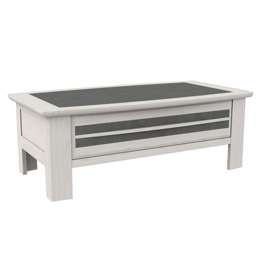 Table basse Malaga 1 tiroir blanchie