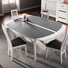 Table carrée extensible Ines blanche 2