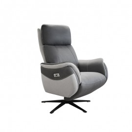 Fauteuil relax pivotant - COMPLICE GRIS