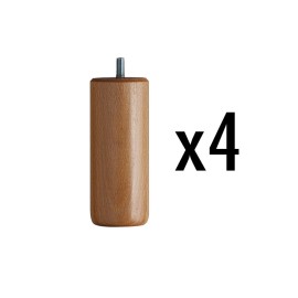 Jeu de 4 pieds cylindriques h15 - vernis naturel 2