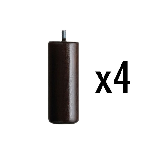Jeu de 4 pieds cylindriques h15 - Noir