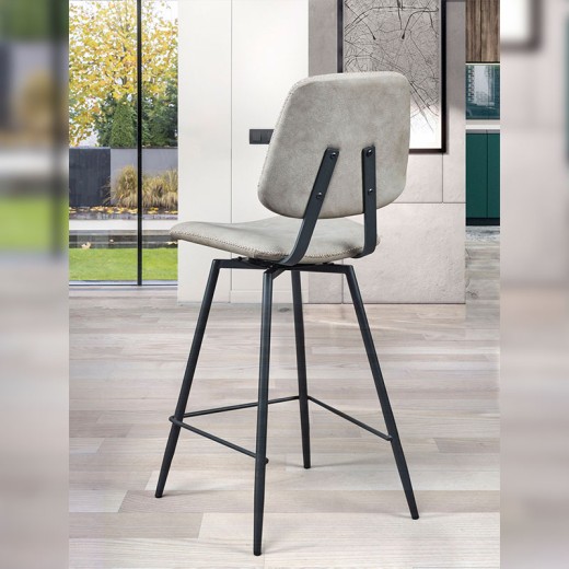 Chaise bar pivotante - Margot beige dos